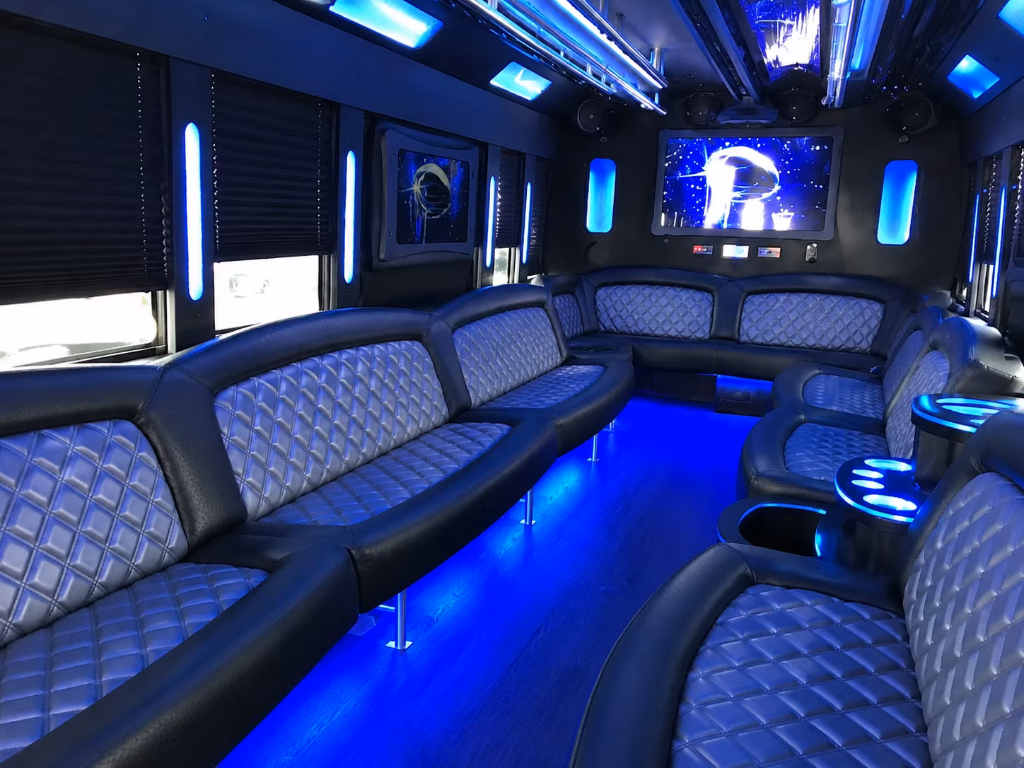 Group beside a Mercedes Sprinter limo in Memphis