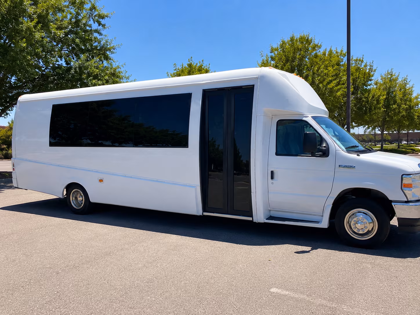 Wedding guests seated inside a party bus serving Memphis