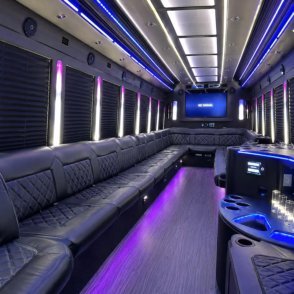 Memphis Private Event Transportation party bus interior