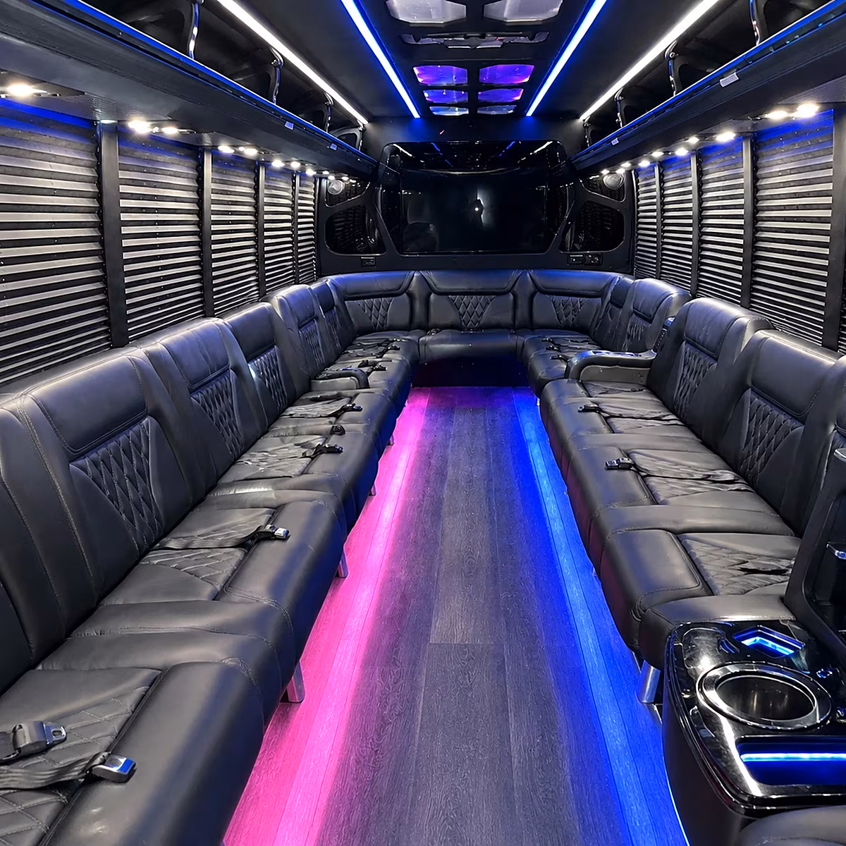 Memphis Sporting Event Transportation party bus interior