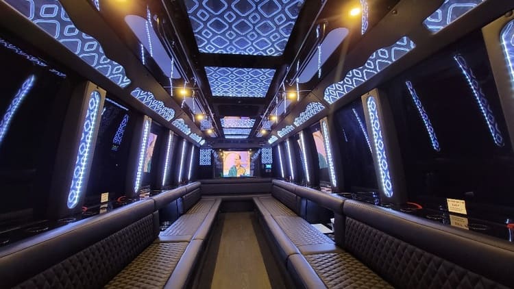 Memphis 40 Passenger Limo Bus Interior